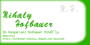 mihaly hofbauer business card